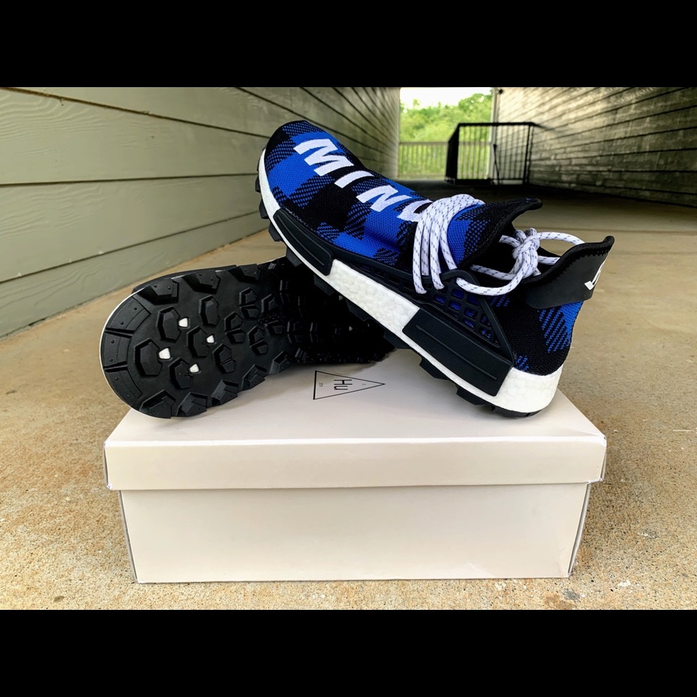 [SOLD] Pharrell x BBC NMD Hu Blue Plaid